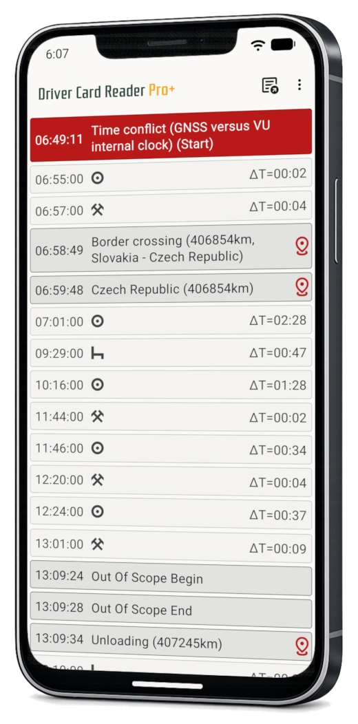 Check driving and rest periods